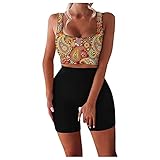 Damen 2 Stücke Sportanzüge Damen Workout Set 2 Teile Freizeitanzug Sportswear Sport Crop Top Hosen Yoga Hoher Taille Sportbekleidung Jogginganzug Sport Sets Stretch Trainingsanzüge Outfit Gym S