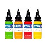 INTENZE Tattoo Artist Set 30 ml – Randy Neon Set – DasOrg.:Farbecht & komplett steril TattooInk Vegan TattooInk für PermanentTattoo, Stick & Poke TattooPaint mit perfek
