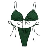 Vexiangni Damen High Waist Bikini Push Up Zweiteiliger Badeanzug Bademode Bauchweg Hose Blumenmuster Gepolsterter Bikini Set Mit Hoher Taille Badeanzug Strandkleidung Strandw