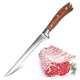PIVELLO® Ausbeinmesser Edelstahl 18cm | Rostfrei, Filetiermesser & Küchenmesser | Scharfes Messer Holzgriff & Kochmesser | Metzgermesser & Fleischmesser | Fleischermesser & U