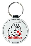 Leder Schlüsselanhänger | Schlüter Logo | rund | weiß