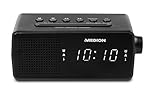 Medion E66407 PLL Uhrenradio (LED-Display, Displaydimmer, PLL-UKW-Radio, 10 Senderspeicher, Einschlafautomatik) schw