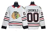 ZSViVi Hockey Jersey, Griswold # 00 Chicago Blackhawks Eishockey Trikots NHL Männer Sweatshirts Frauen Langarm-T-Shirt (Color : White, Size : XX-Large)
