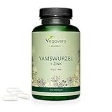 YAMSWURZEL Kapseln Vegavero ® | Mit ZINK | 120 Kapseln | HOCHDOSIERT: 1440 mg (Wild Yams Extrakt) pro Tagesdosis | HORMONHAUSHALT* | Ohne Zusatzstoffe & Laborgeprüft | Veg