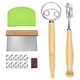 Brotklingen und Schneebesen Set, Dänner-Schneebesen für Pasta, Brotmesser mit 10 austauschbaren Klingen, Nudelschaber, Backpinsel aus Silikon für Brot, Pizza, Backw