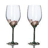 TBATM 2 Teiliges Set Champagner Toastflöte Im Europäischen Stil Lotus Emaille Weinglas Haushalt Stielglas Kristallglas Weinglas Set Geschenkbox Geschenk
