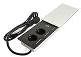 Prima Online Einbausteckdose Tischsteckdose Fach USB Wand Küche versenkbar Alu Schwarz Weiß (Silber [2x230V 2USB] MB3)