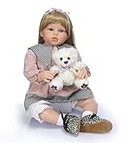 DERUKK-TY Reborn Baby Doll 70cm 28inch Reborn Kleinkinder Mädchen Puppe Handgemachte Silikon Entzückende Mädchen Lebendig Gewichtete Puppe Kinder Wachstumsp