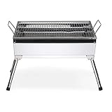 AVOA Grill Grills Tragbare Falten Grill, Falten Barbecue Charcoal Grill Herd Schaschlik Grill Patio Camping Edelstahl Holzkohlegrills (Color : Chrome)