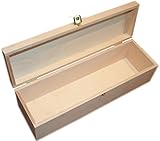 SCHWEEN24 Weinflaschen Geschenkbox mit Deckel und Schloss für 1 Flasche Wein Holzk