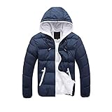 Xiart Übergangsjacke Herren Herbst Winter Leicht Männer Steppjacke Reißverschluss Stehkragen Atmungsaktiv Winddicht Outdoor Funktionelle Windjacke mit Kapuze übergangs Kapuzenjack