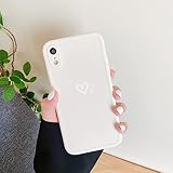 ZTOFERA Hülle für iPhone XR, Weiches Silikon Hülle mit Herz Design, Flexibel TPU Anti-Kratzer Bumper Schutzhülle für iPhone XR - Weiß