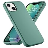 Upeak Liquid Silikon Case Kompatibel mit iPhone 13 Hülle 2021, 6.1 Zoll Anti-Schock Handyhülle DREI Schichten Komplette Schutzhülle Cover Bumper für Damen Herren, Kieferngrü