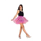 Oblique Unique® Tutu Tütü Reifrock Unterrock Petticoat Damen Frauen Rock gepunktet als Kostüm Accessoire für Fasching Karneval Motto Party Größe 60 cm - 116 cm - Farbe wählbar (Pink)