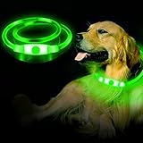 CCWW LED Leuchthalsband Hunde Halsband USB wiederaufladbar - Längenverstellbarer Haustier Sicherheit Kragen für Hunde und Katzen- 3 M