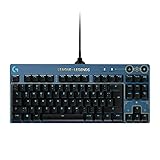 Logitech G PRO Mechanische Gaming-Tastatur - Portabel und ohne Nummernblock, Abnehmbares USB-Kabel, LIGHTSYNC RGB beleuchtete Tasten, Offizielle League of Legends Edition - Blau/G