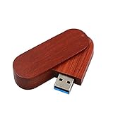 HXSZWJJ Rotation Holz USB-Stick 4G 8GB 16GB Flash-USB-Stick Memory Stick 32GB 64GB USB-Stick USB 3.0 (Capacity : 64GB, Color : M1 Mahogany)