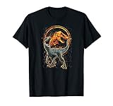 Jurassic World 2 Raptor With Fiery Logo T-S