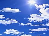 Tapete 3D Wandbild Blauer Himmel Weiße Wolke Sonnenschein Fototapete 3D Effekt Vliestapete Wohnzimmer Schlafzimmer Wanddek