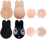 YHmall 2 Stück Klebe BH, Trägerloser Push Up BH Adhesive Bra Wiederverwendbarer Silikon Nipple Covers für Abendkleider, Brautkleider Rück