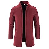Herren Fleecejacke warme und leichte Fleecejacke, Sweatjacke Mantel Stehkragen Übergangsjacke Leichte Jacket Outdoorjacke Herbst Winter Weich Übergangsjacke Sweatjacke mit Reiß
