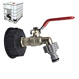 decaden IBC Kugelauslaufhahn,IBC Auslaufhahn,IBC Tote Tank Lebensmittelqualität Drain Adapter 1/2'Gartenschlauch Wasserhahn Wassertank Schlauchanschluss E