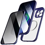 LS LANGSHUN Magnetische Transparente Anti-Peep Hülle Kompatibel mit iPhone 13 Pro 6.1' [für MagSafe] [Anti-Spy-Sichtschutz] [360-Grad Ganzkörper SchutzHülle] 100% Sensibilität Klare Stoßfeste C