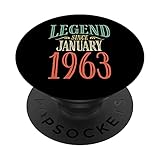 Geburtstagskarte, Motiv: Legend Since January 1963 PopSockets mit austauschbarem PopGrip