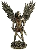 Veronese 708-7496 Erzengel Michael mit Schwert bronziert Skulptur Statue Figur Engel Angel Fig