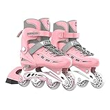 OLYSPM Inline Skates Inliner Damen,Inline Skates Herren,größenverstellbare Inliner,Vollständig schützende Hülle,Größe 26–40,LED Inline-Sk