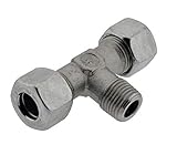T-Schneidringverschraubung 18 L-R 1/2', Edelstahl T Stück Verschraubung leichte B