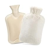 Wärmflasche Mit Bezug, Dawdix 1,8L Warmflasche Bettflasche Wärmeflaschen Wärmebeutel Warmeflasche hot water bottle mit weichem Fleeceüberzug Bettflasche Geschenk für Frauen Mutter V