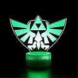 3D-Nachttischlampe für Kinder, The Legend of Zelda, Illusion, Nachtlampe, 16 Farben, wechselnd, Fußball, Geburtstag, Weihnachten, Valentinstag, Geschenkidee für Sportfans, Jungen und M