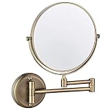 An der Wand befestigter Schminkspiegel 6-Zoll-beidseitig schwenkbarer an der Wand befestigter Spiegel Ausziehbarer klappbarer Badezimmer-Rasierkosmetik-Schminkspieg