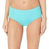 SEAFOLLY Damen Pintucked Wide Side Retro Bottom Swimsuit Bikini-Unterteile, Antigua Blau, 40