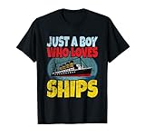Schiff Just A Boy Who Loves Ships Boat Titanic Jungen Kleinkind T-S