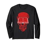Lesebuch-T-Shirt, Totenkopf, für Buchliebhaber, Halloween Lang