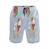 Süße Hirschküsse Schneeflocke Herren Badeshorts Badehose mit Mesh-Futter Boardshorts für Männer Surf Schwimmhose Sp