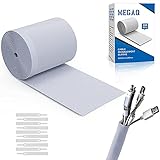 Kabelschlauch,3m Kabelmanagement,Nylon Kabelkanal,Einstellbare Flexibler Kabelkanal,Kabelschutz Mit Kabelbinder Klett,Zuschneidbar ohne Ausfransen,Weiß