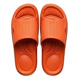 MTYNFDERO Home Paar Männer und Frauen Massage Komfortable Sandalen Hotel Badezimmer rutschfeste Modische Einfache Hausschuhe (Color : Orange, Size : 36 EU)