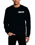 Coole-Fun-T-Shirts Security - Sweatshirt Crewneck - reflektierende Folie schwarz Gr.XL