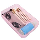 Praktischer hygienischer Make-up-Behälter Make-up-Organizer-Halter Nail Art Aufbewahrungsbox für Nagelwerkzeuge Schminkpinsel für Haushalt für Friseurladen(Rosa)