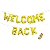Willkommen zurück Brief Ballon Banner Bunting für Welcome Back, Home Coming, Back to School, Reunion und Home Family Party Dek