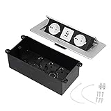 Versteckte Pop Up Steckdose Tischanschlussbox 2 EU-Steckdosen 2 USB-Lade Multifunktionale Einbau Desktop Steckdose für Konferenzraum-Arbeitsp
