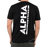 ALPHA INDUSTRIES Backprint T 128507 Wirbelsäulendruck, Größe:XL, Farbe:Black