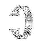 HUAHUA Strap Fit for Apple Watch- Band SE 6 4 5 Band 44mm 40mm Bunte Fullmetalband Armband Fit for iWatch 38mm 42mm 3 2 1 Zubehör (Band Color : Silver, Band Width : for 42 and 44mm)