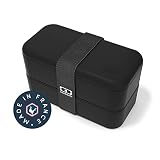 monbento - MB Original schwarz Onyx Bento Box Made in France - Brotdose mit 2 Fächer - Lunch box perfekt für Büro/Meal prep/S