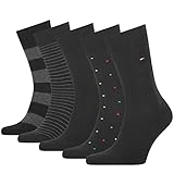 Tommy Hilfiger Mens Stripe and Dot Men's Tin Gift Box Classic Sock, Black, 43/46