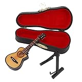 Mini-Musikinstrument Miniatur-Replik, leichte Holzminiatur-E-Gitarre Mode-Styling für Heimtextilien Geburtstagsgeschenk(10cm Cutaway-Gitarre)