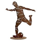 Rostikal Fußball Deko Geburtstag Geschenk 40 cm - Gartendeko Figuren Rost E